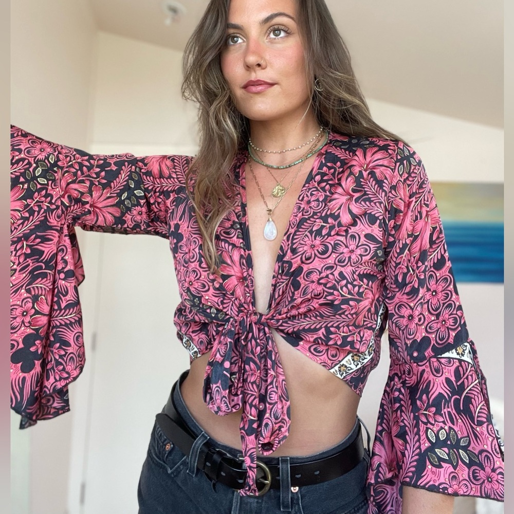 Satin tie top
